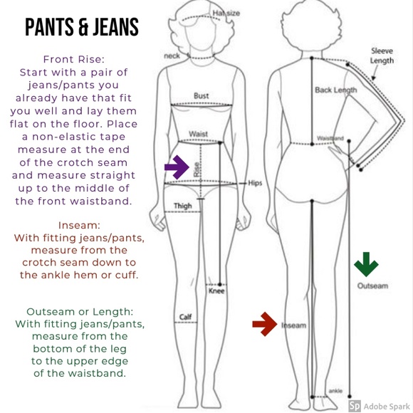 Fit Guides Jeans Proper Guidelines How To Measure Jeans Pants